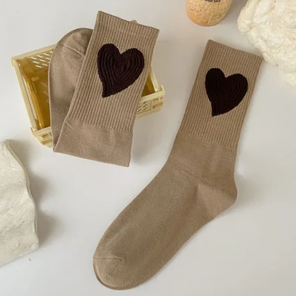 Socks*Boogzel Clothing Heart Embroidery Socks