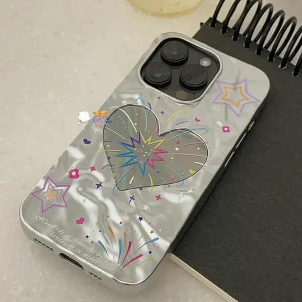Iphone Cases*Boogzel Clothing Heart Fireworks iPhone Case Silver