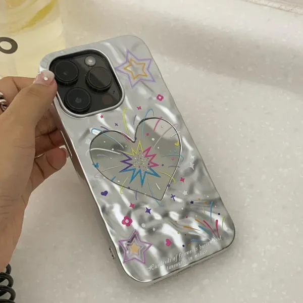 Iphone Cases*Boogzel Clothing Heart Fireworks iPhone Case Silver