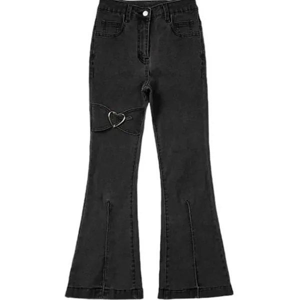 Jeans*Boogzel Clothing Heart Flare Jeans Black