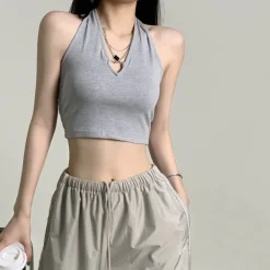 Crop Tops*Boogzel Clothing Heart Hollow Out Halter Top