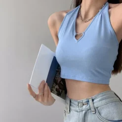 Crop Tops*Boogzel Clothing Heart Hollow Out Halter Top