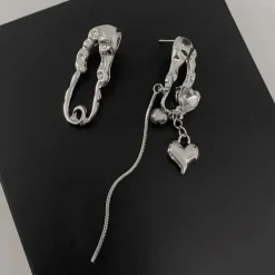 Earrings*Boogzel Clothing Heart Irregular Earrings Silver