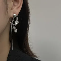 Earrings*Boogzel Clothing Heart Irregular Earrings Silver