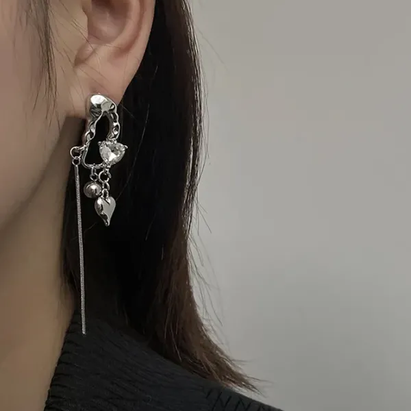 Earrings*Boogzel Clothing Heart Irregular Earrings Silver
