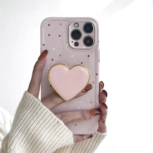Iphone Cases*Boogzel Clothing Heart Polka Dot iPhone Case Pink