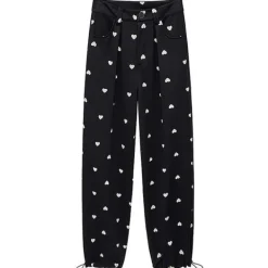 Pants & Trousers*Boogzel Clothing Heart Print Balloon Pants Black/white