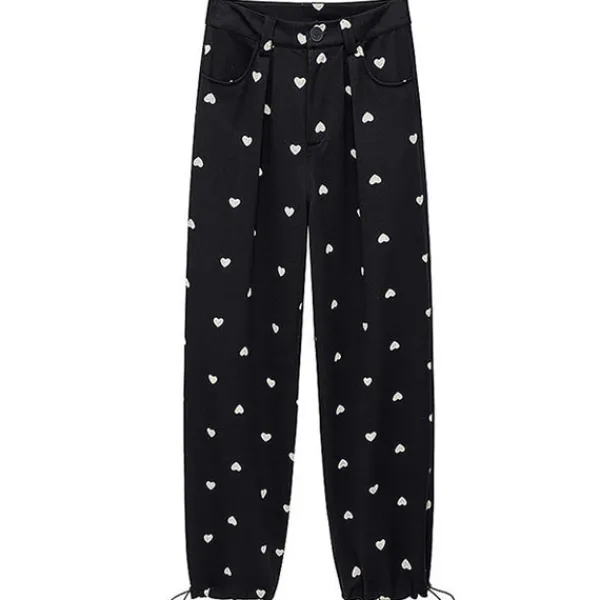 Pants & Trousers*Boogzel Clothing Heart Print Balloon Pants Black/white