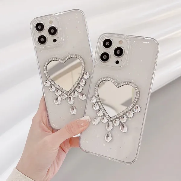 Iphone Cases*Boogzel Clothing Heart Rhinestone iPhone Case Transparent