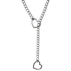 Necklaces & Chokers*Boogzel Clothing Heart Ring Drop Chain Necklace Silver