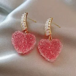 Earrings*Boogzel Clothing Heart Sugar Candy Earrings Pink