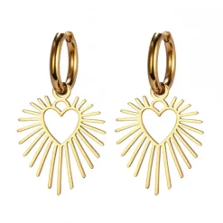 Earrings|Necklaces & Chokers*Boogzel Clothing Heart Sun Pendant Drop Earrings