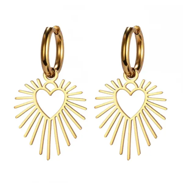 Earrings|Necklaces & Chokers*Boogzel Clothing Heart Sun Pendant Drop Earrings