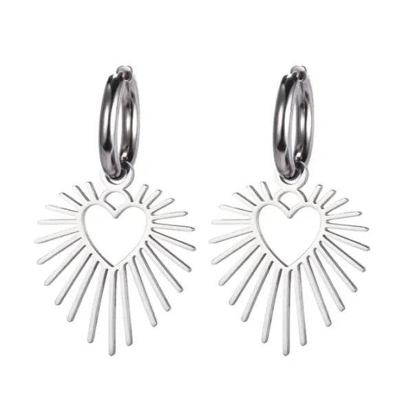 Earrings|Necklaces & Chokers*Boogzel Clothing Heart Sun Pendant Drop Earrings