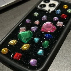 Iphone Cases*Boogzel Clothing Hearts Rhinestone iPhone Case Black