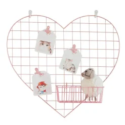 Aesthetic Room Decor*Boogzel Clothing Heart-Shaped Grid Wall Organizer Pink