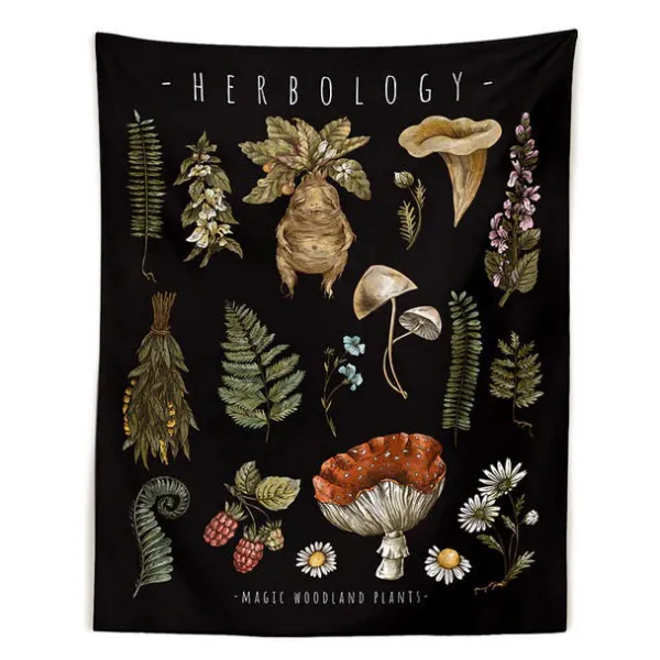 Posters / Tapestry*Boogzel Clothing Herbology Wall Tapestry Black
