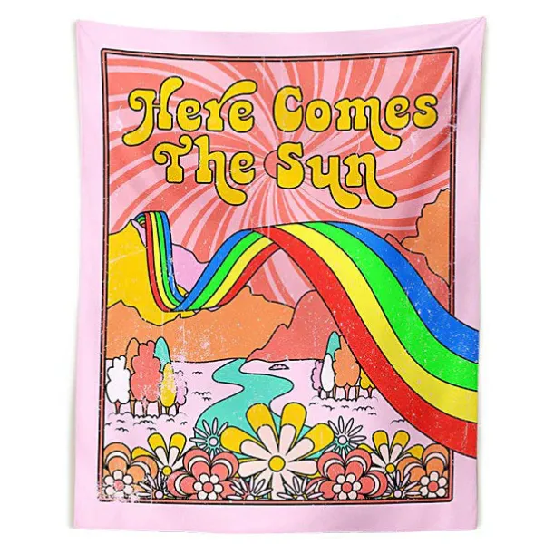 Posters / Tapestry*Boogzel Clothing Here Comes The Sun Tapesrty Rainbow