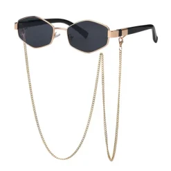 Sunglasses*Boogzel Clothing Hexagonal Sunglasses with Chain