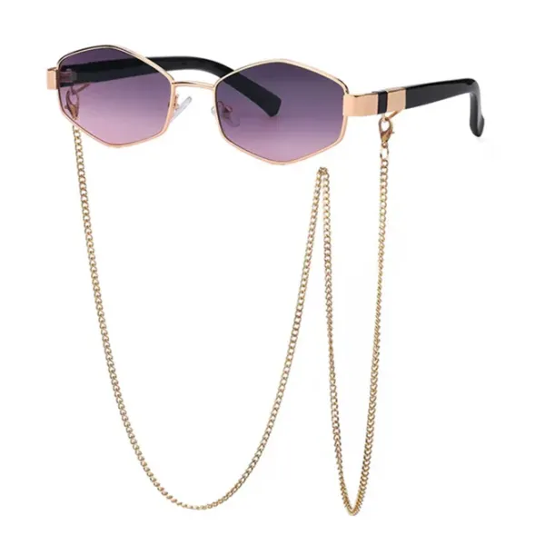 Sunglasses*Boogzel Clothing Hexagonal Sunglasses with Chain
