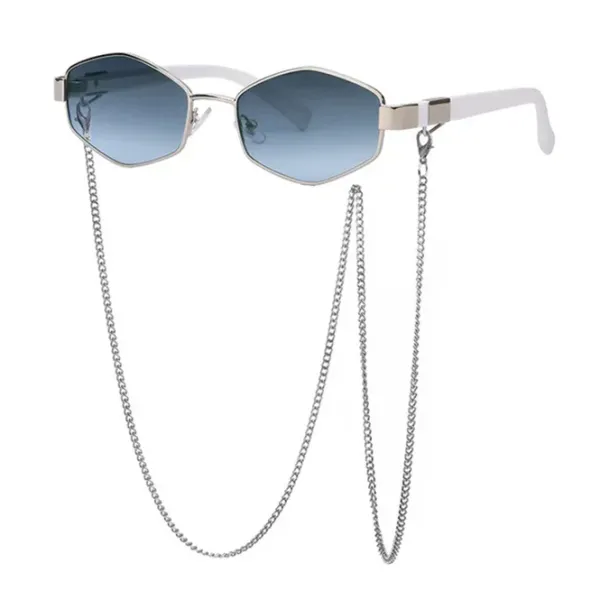 Sunglasses*Boogzel Clothing Hexagonal Sunglasses with Chain