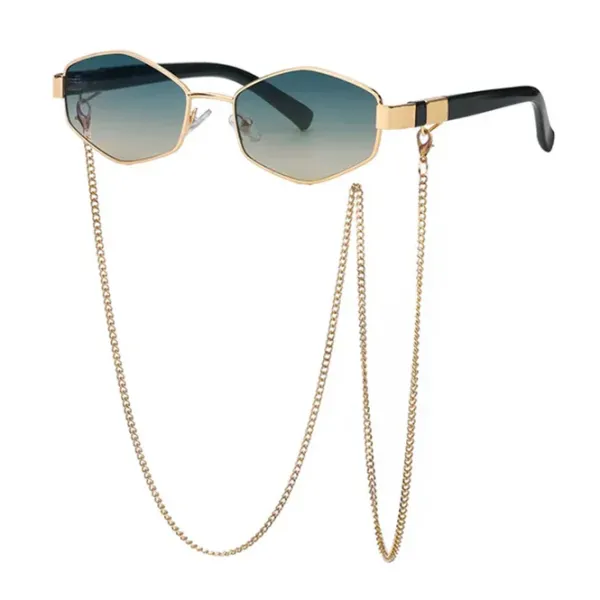 Sunglasses*Boogzel Clothing Hexagonal Sunglasses with Chain
