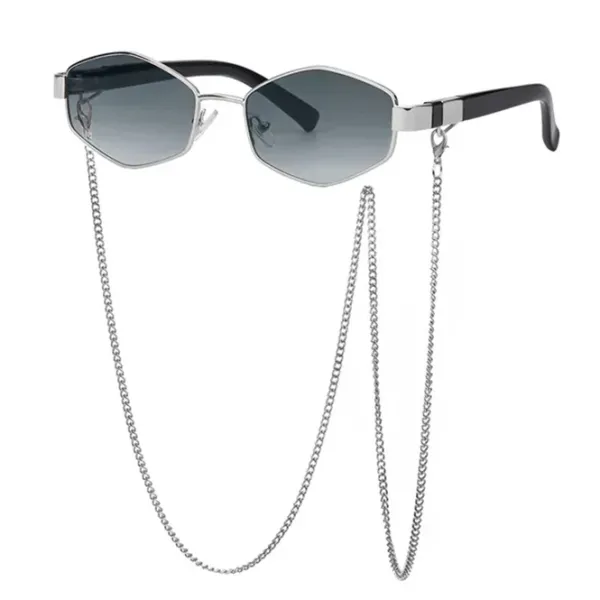 Sunglasses*Boogzel Clothing Hexagonal Sunglasses with Chain