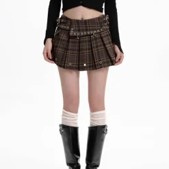 Skirts*Boogzel Clothing High School Crush Mini Skirt Brown