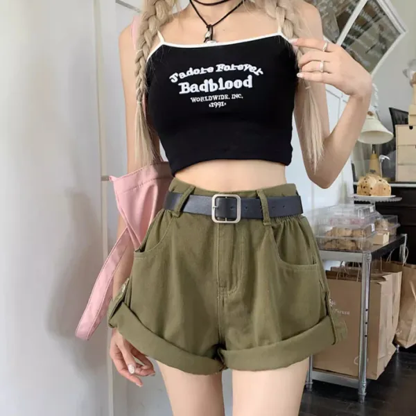 Shorts*Boogzel Clothing High-Waisted Shorts Khaki