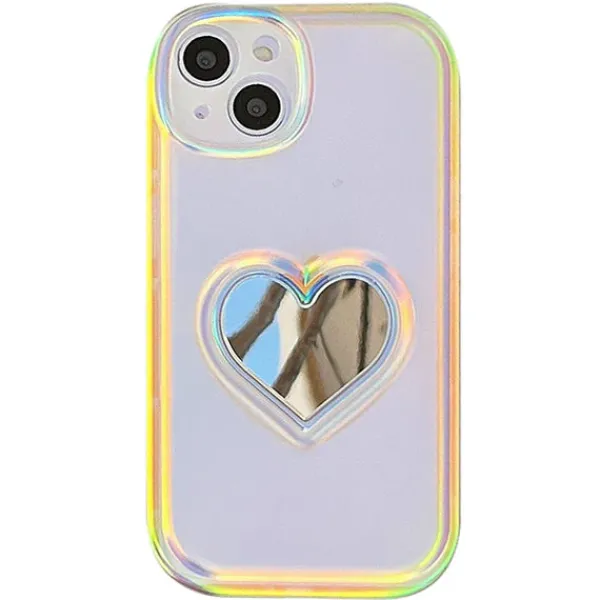 Iphone Cases*Boogzel Clothing Holographic Heart Mirror iPhone Case