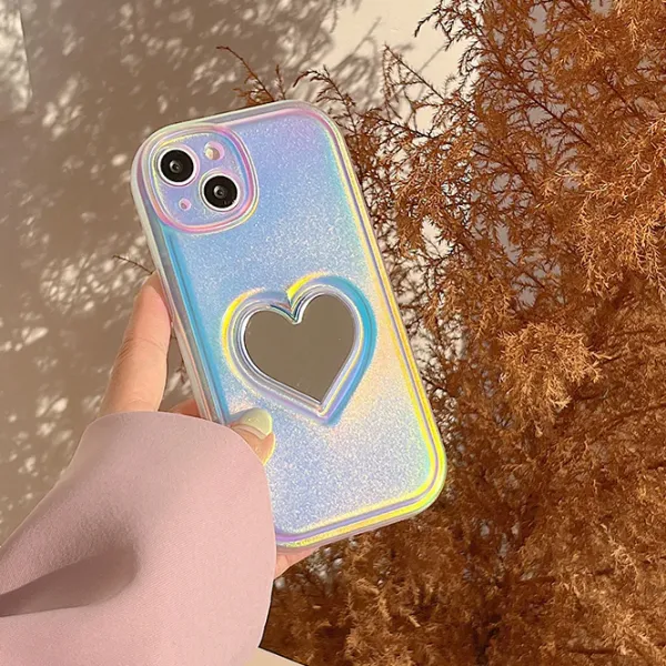 Iphone Cases*Boogzel Clothing Holographic Heart Mirror iPhone Case