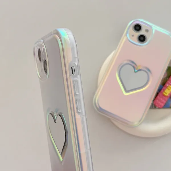 Iphone Cases*Boogzel Clothing Holographic Heart Mirror iPhone Case
