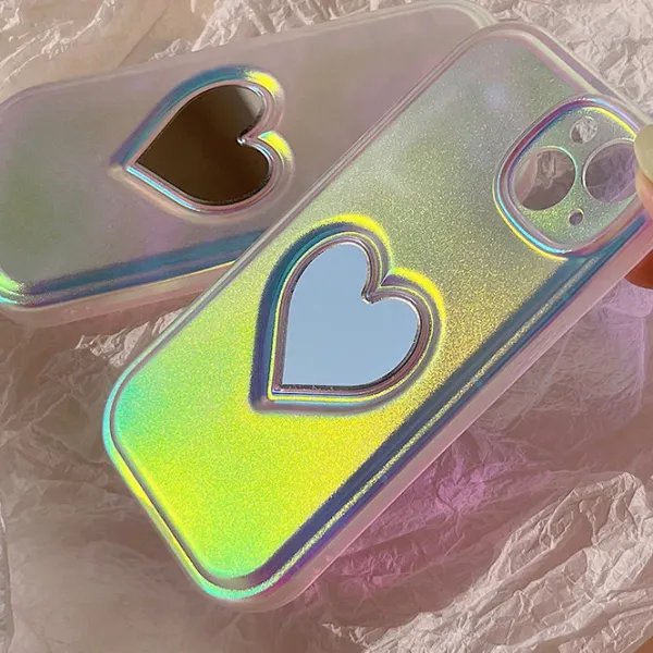Iphone Cases*Boogzel Clothing Holographic Heart Mirror iPhone Case