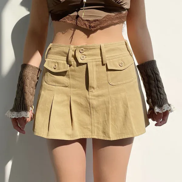 Skirts*Boogzel Clothing Holy Danger Zone Mini Skirt Beige