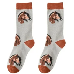 Socks*Boogzel Clothing Horse Print Socks Brown