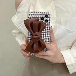 Iphone Cases*Boogzel Clothing Houndstooth Bow iPhone Case Brown