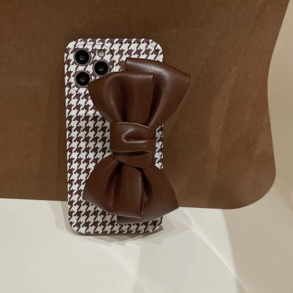 Iphone Cases*Boogzel Clothing Houndstooth Bow iPhone Case Brown