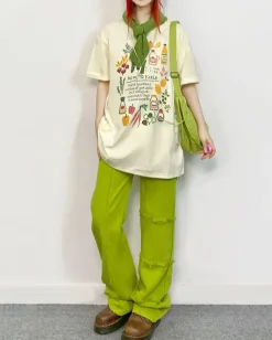 Aesthetic T-Shirts & Graphic Tees*Boogzel Clothing How To Pickle Aesthetic Print Graphic T-Shirt Beige
