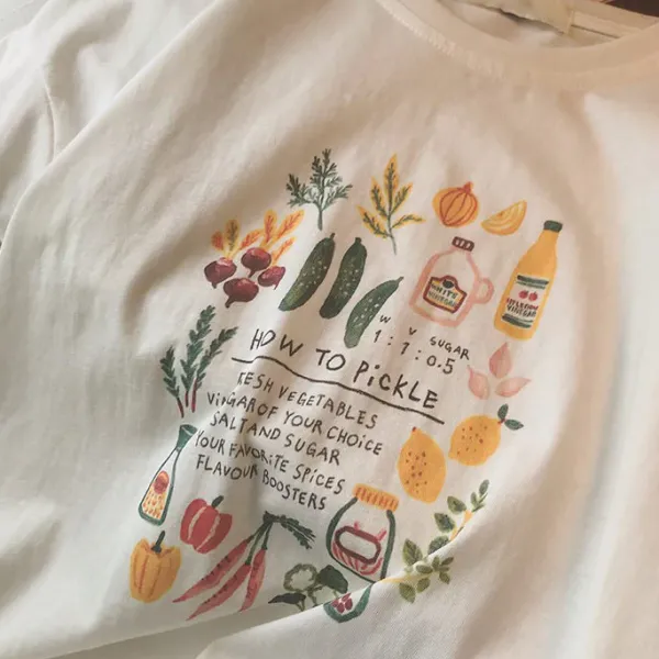 Aesthetic T-Shirts & Graphic Tees*Boogzel Clothing How To Pickle Aesthetic Print Graphic T-Shirt Beige