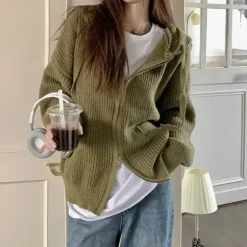 Sweaters|Hoodies*Boogzel Clothing Hygge Knit Zip Up Hoodie