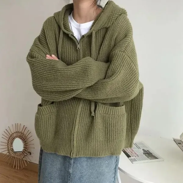 Sweaters|Hoodies*Boogzel Clothing Hygge Knit Zip Up Hoodie