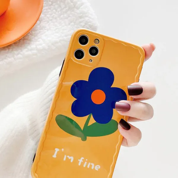 Iphone Cases*Boogzel Clothing I'm Fine Flower iPhone Case Yellow/blue