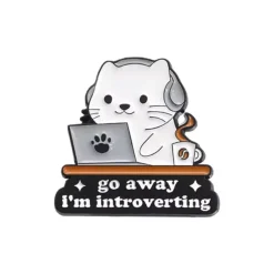 Other*Boogzel Clothing I'm Introverting Brooch Pin White