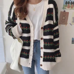 Striped Sweaters|Knit Cardigans*Boogzel Clothing In The Garden Floral Cardigan