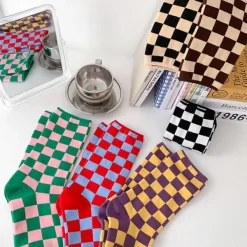 Socks*Boogzel Clothing Indie Aesthetic Checker Socks