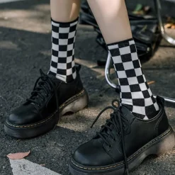 Socks*Boogzel Clothing Indie Aesthetic Checker Socks