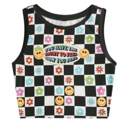 Crop Tops*Boogzel Clothing Indie Aesthetic Checker Top Black