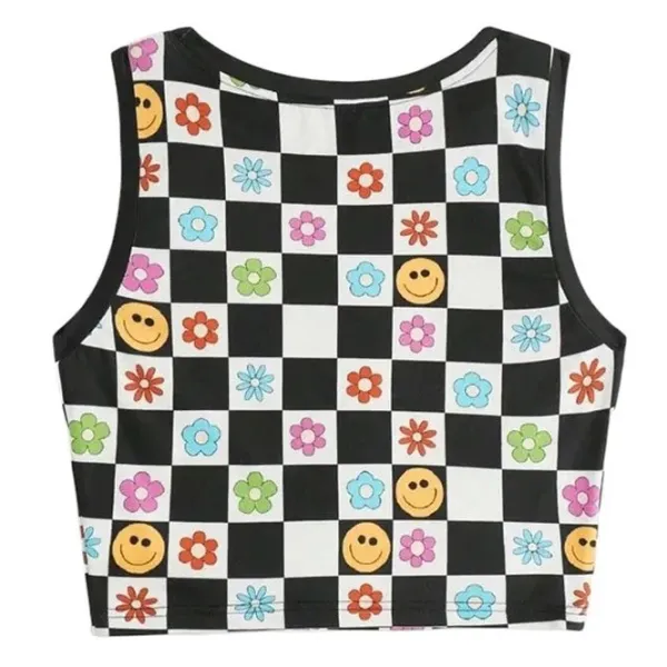 Crop Tops*Boogzel Clothing Indie Aesthetic Checker Top Black