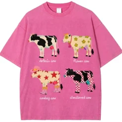 Aesthetic T-Shirts & Graphic Tees*Boogzel Clothing Indie Aesthetic Cow Graphic T-Shirt