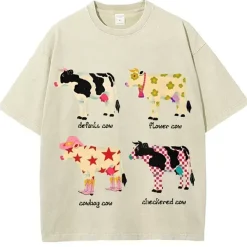 Aesthetic T-Shirts & Graphic Tees*Boogzel Clothing Indie Aesthetic Cow Graphic T-Shirt